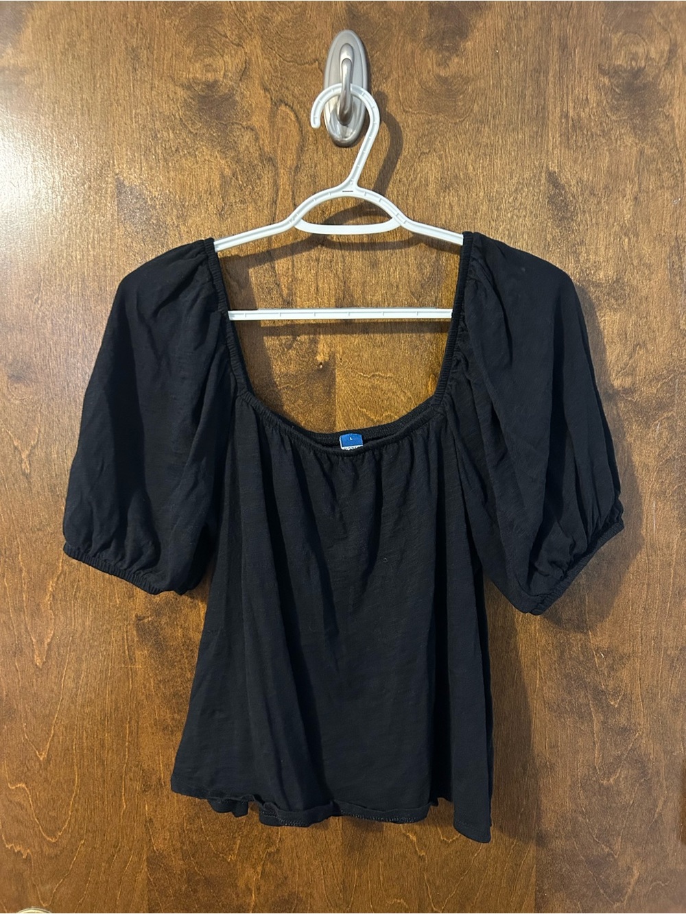 Old Navy Black Puff Sleeve Square Neck Top